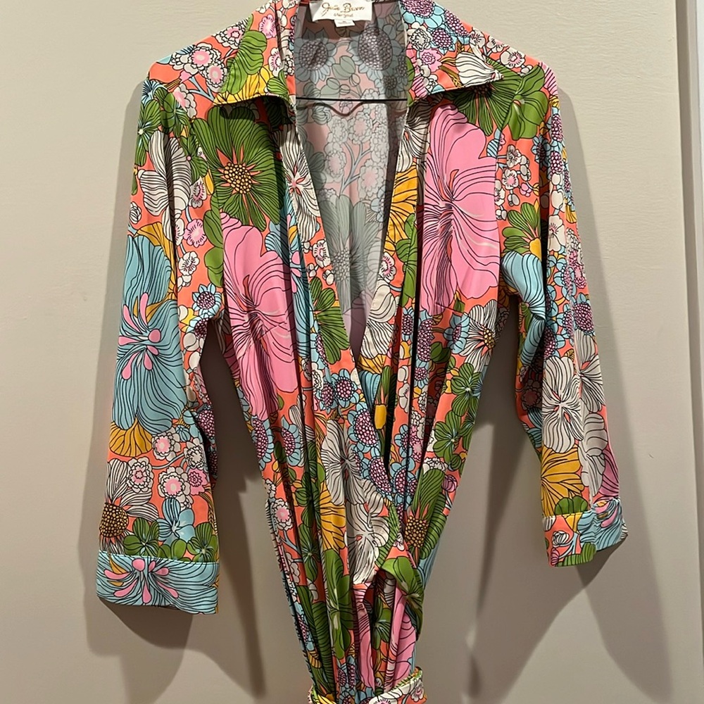 Flower print wrap dress